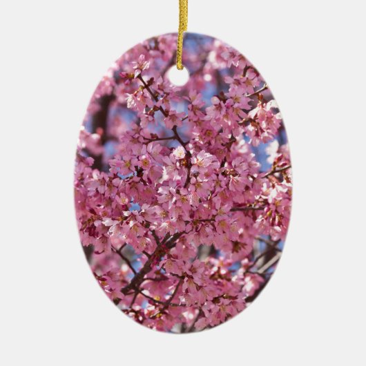 Sakura Pink Cherry Blossom Sky Keramisch Ornament (Voorkant)