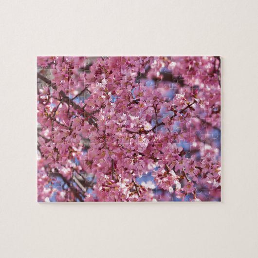 Sakura Pink Cherry Blossom Sky Legpuzzel (Horizontaal)
