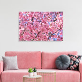 Sakura Pink Cherry Blossom Sky Poster Canvas Afdruk (Insitu (Woonkamer))