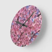 Sakura Pink Cherry Blossom Sky Ronde Klok (Hoek)