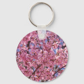 Sakura Pink Cherry Blossom Sky Sleutelhanger (Voorkant)
