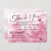 Sakura Pink - Hartelijk dank voor uw bestelkaart Bedankkaart (Voorkant / Achterkant)