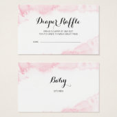 Sakura Pink Waterverf Baby shower Diaper Raffle Visitekaartje (Voorkant /achterkant)