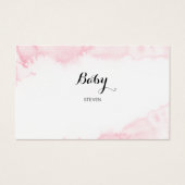 Sakura Pink Waterverf Baby shower Diaper Raffle Visitekaartje (Achterkant)
