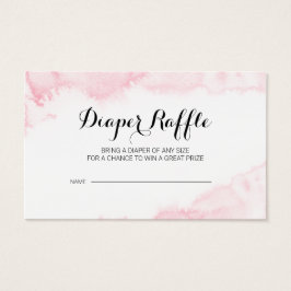 Sakura Pink Waterverf Baby shower Diaper Raffle Visitekaartje