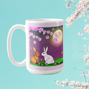 Sakura Rabbits onder Cherry Trees en Pink Moon Koffiemok