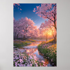 Sakura Reverie van Sunset Poster