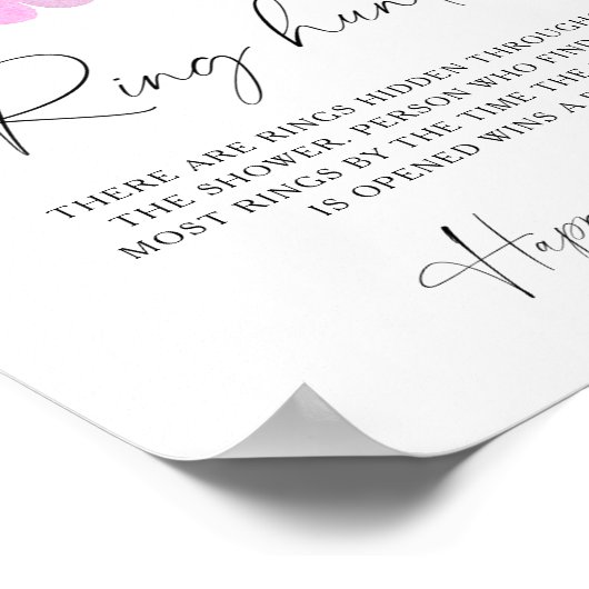 Sakura - Ring zoek bruidsshowerspel Poster (Hoek)