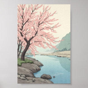 Sakura Rivier Modern Japans Ukiyo-e Poster