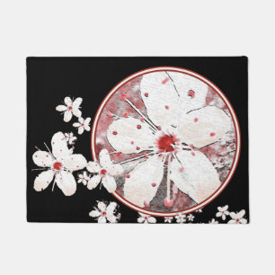 Sakura rode en witte kersenbloesem aziatische bloe deurmat