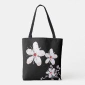 Sakura rode en witte kersenbloesem aziatische bloe tote bag (Achterkant)