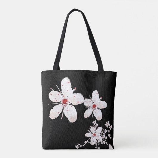 Sakura rode en witte kersenbloesem aziatische bloe tote bag (Achterkant)