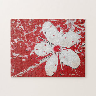 Sakura rode en witte kersenbloesem aziatische gewo legpuzzel