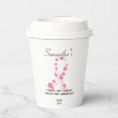 Sakura Roze Borstkanker Fundraiser QR-code Papieren Bekers (Achterkant)