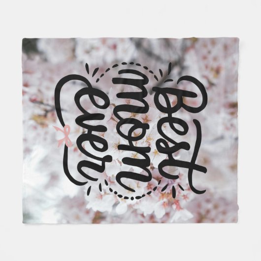 Sakura roze elegante beste mama ooit Moederdag Fleece Deken (Voorkant (Horizontaal))