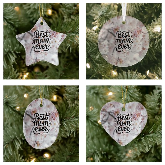 Sakura roze elegante beste mama ooit Moederdag Keramisch Ornament