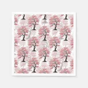 Sakura roze kersenbloesem boomontwerp servet