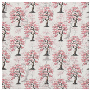 Sakura roze kersenbloesem boomontwerp stof