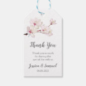 Sakura roze kersenbloesem bruiloft dank u cadeaulabel (Voorkant)