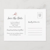 Sakura Roze Kersenbloesem Bruiloft Save the Date Aankondigingskaart (Achterkant)