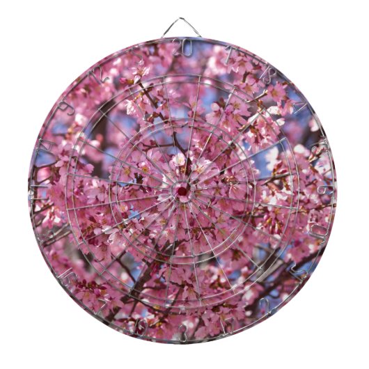 Sakura Roze Kersenbloesem Hemel Dartbord (Voorkant)