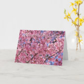 Sakura Roze Kersenbloesem Hemel Poster Kaart (Gele Bloem)