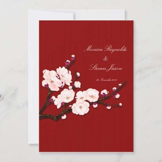 Sakura RSVP trouwuitnodigkaart Kaart (Voorkant)