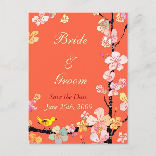 Sakura Save the Date Wedding Briefkaarten (Voorkant)