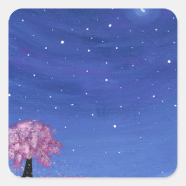 Sakura Schilderstickers Vierkante Sticker