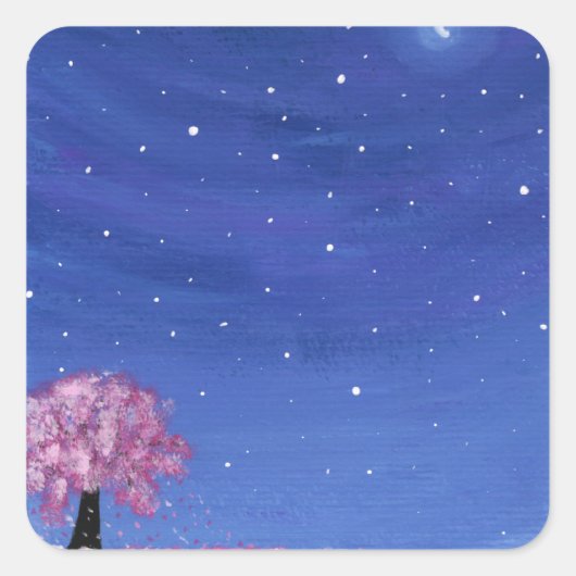 Sakura Schilderstickers Vierkante Sticker (Voorkant)