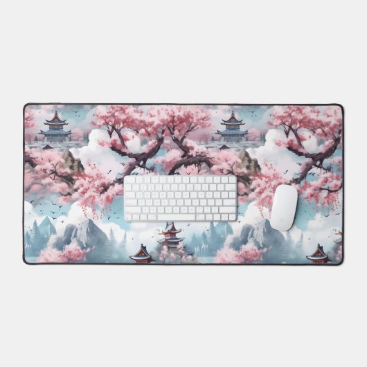 Sakura Serenity Temple Desk Mat (Keyboard & Muis)
