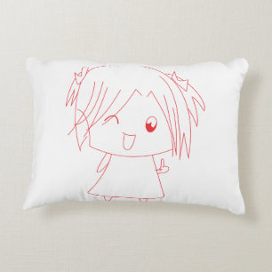 Sakura Smile Pillow – Delicate Japanse meisje Vect Accent Kussen