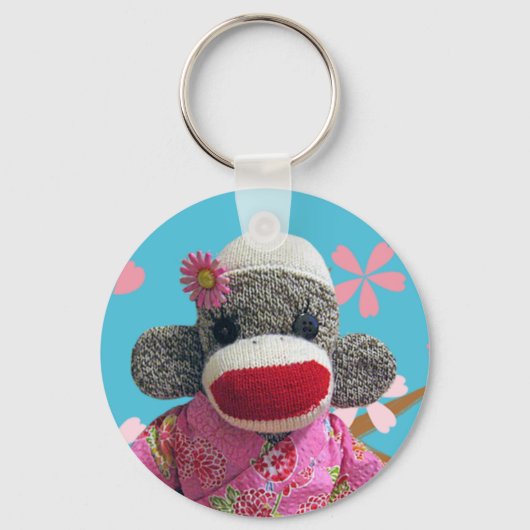 Sakura Sock Monkey Sleutelhanger (Voorkant)