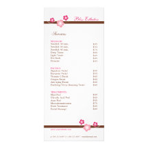 Sakura Spa Menu Sjabloon - dubbelzijdig