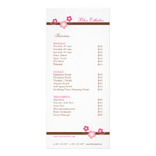 Sakura Spa Menu Sjabloon - dubbelzijdig
