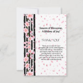 Sakura Spring Cherry Blossoms Baby shower Bedankkaart (Voorkant)