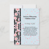 Sakura Spring Cherry Blossoms Baby shower Bedankkaart (Voorkant)