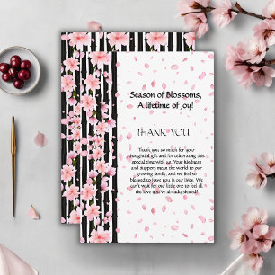 Sakura Spring Cherry Blossoms Baby shower Bedankkaart