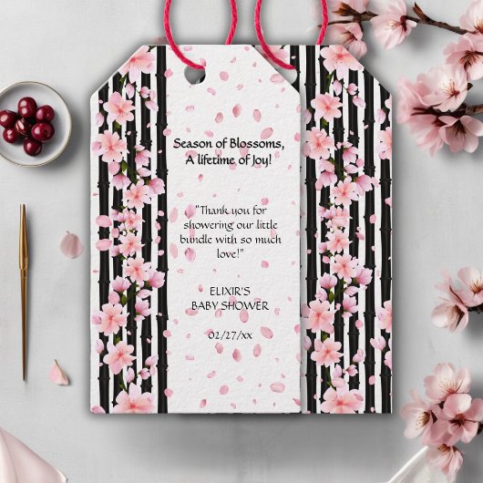 Sakura Spring Cherry Blossoms Baby shower Cadeaulabel