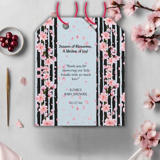 Sakura Spring Cherry Blossoms Baby shower Cadeaulabel