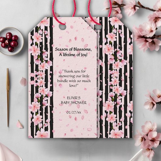 Sakura Spring Cherry Blossoms Baby shower Cadeaulabel