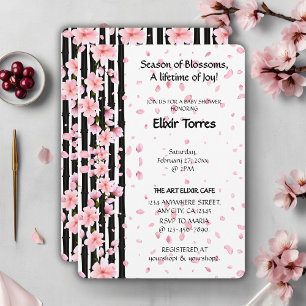 Sakura Spring Cherry Blossoms Baby shower Kaart