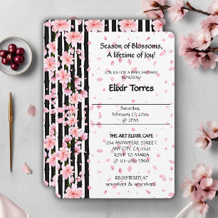 Sakura Spring Cherry Blossoms Baby shower Kaart