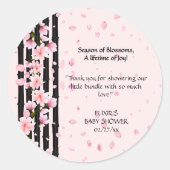 Sakura Spring Cherry Blossoms Baby shower Ronde Sticker (Voorkant)