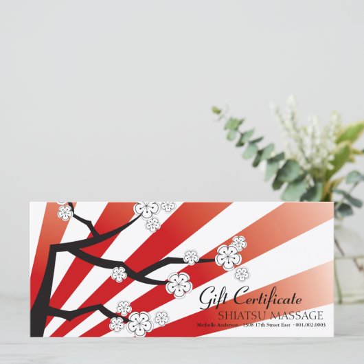 Sakura Sunrise Cherry Blossom Gift Certificate (Staand voorkant)