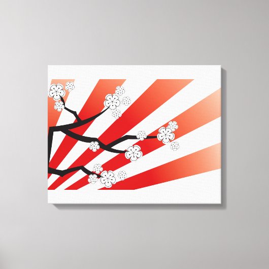 Sakura Sunrise White Cherry Blossom Flowers Zen Canvas Afdruk (Voorkant)