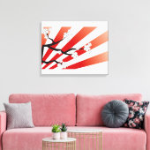Sakura Sunrise White Cherry Blossom Flowers Zen Canvas Afdruk (Insitu (Woonkamer))
