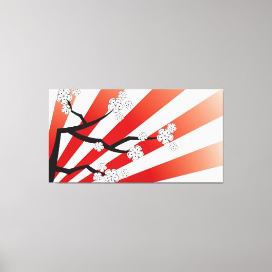 Sakura Sunrise White Cherry Blossom Flowers Zen Canvas Afdruk (Voorkant)