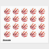 Sakura Sunrise White Cherry Blossom Flowers Zen Ronde Sticker (Vel)