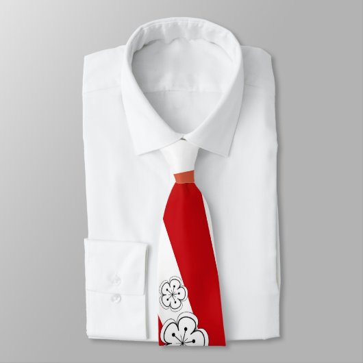 Sakura Sunrise White Cherry Blossom Flowers Zen Stropdas (Gebonden)